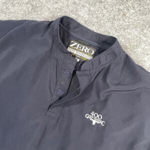 Zero Restriction Mens Golf Vest Large Navy Blue Windbreaker Snap Mock Neck USA